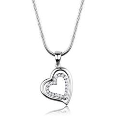 Charmig halsband med hjärthänge och cubic zirkonia