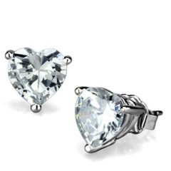 Romantiska hjärta örhängen med gnistrande cubic zirkonia