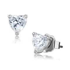 Romantiska vitguldpläterad hjärta örhängen med gnistrande cubic zirkonia