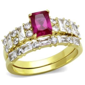 Exklusivt ringset med brilliant och baguette slipade sten