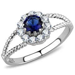 Elegant ring med blå briljantslipad zirconia
