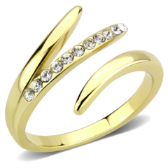 Stillig guldpläterad ring med gnistrande brilliant slipad cubic zirconia