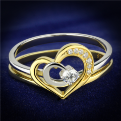 Söt ringset med hjärta design och vackra cubic zirconia