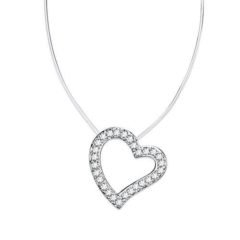 Söt hjärta halsband med cubic zirkonia