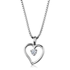 Romantiskt hjärta halsband med cubic zirkonia