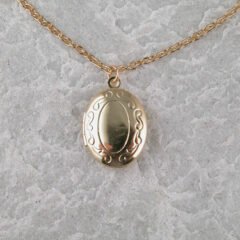 Charmig guldpläterad locket halsband