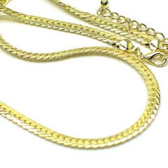 Ormkedja “flat snake chain” guldpläterad
