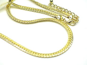 Ormkedja “flat snake chain” guldpläterad