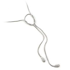 Söt silverpläterad halsband med kristall kottar