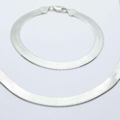 Sillbenkedja “herringbone chain” silver