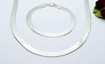 Sillbenkedja “herringbone chain” silver