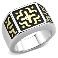 Vacker herr ring med snyggt design i guld.