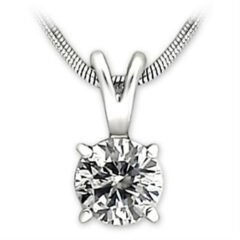 Stiligt vitguldpläterad hänge med 7mm briljant cubic zirkonia