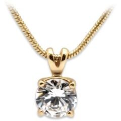 Stiligt guldpläterad hänge med 7mm briljant cubic zirkonia