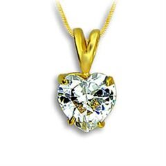 Romantiskt guldpläterad hänge med 7mm hjärta cubic zirkonia