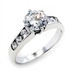 Glamorös vitguldpläterad briljant ring