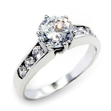 Glamorös vitguldpläterad briljant ring